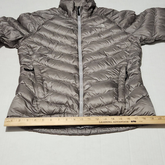 North Face Womens Thunder Jacket Med Metallic Silver 800 Fill Down Pertex A35J - Picture 6 of 15